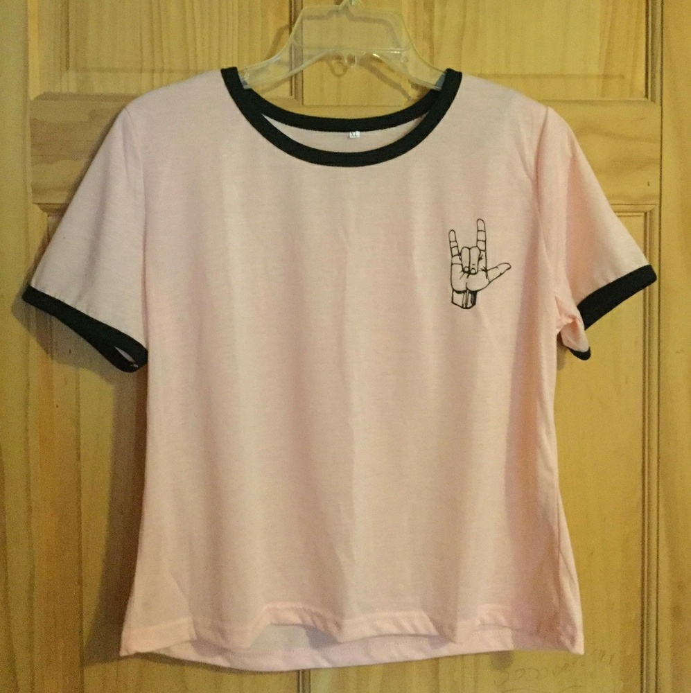 ASL "I Love You" Cropped T-Shirt